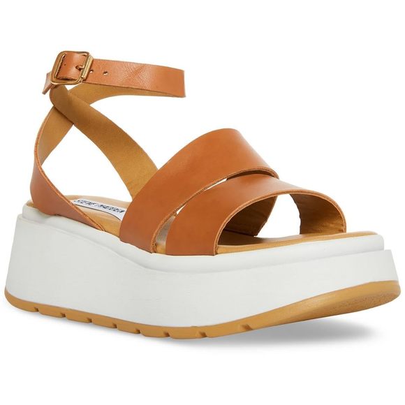 Steve Madden Women's Tenysi Wedge Sandals Cognac 9M - Picture 1 of 1